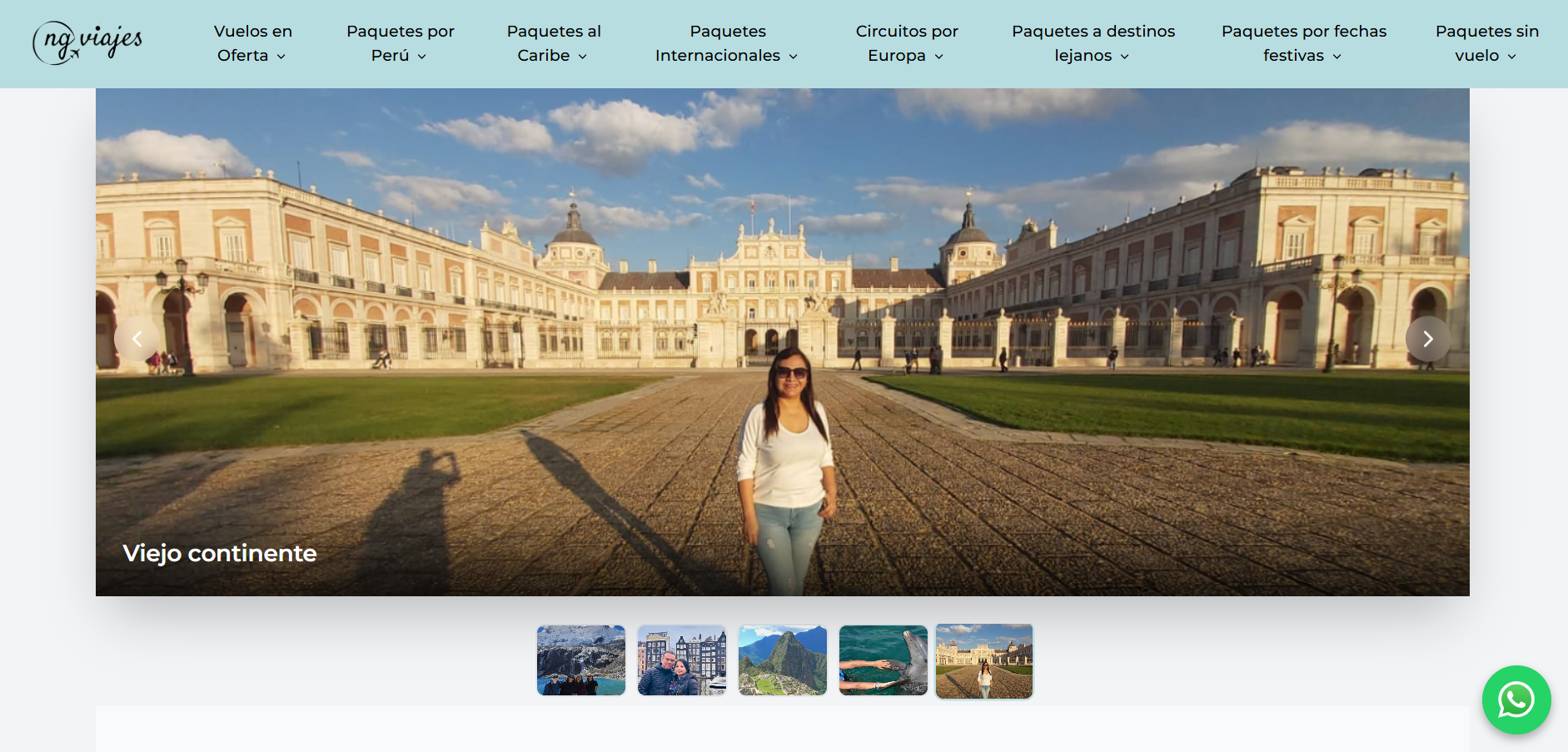 Captura de NG Viajes